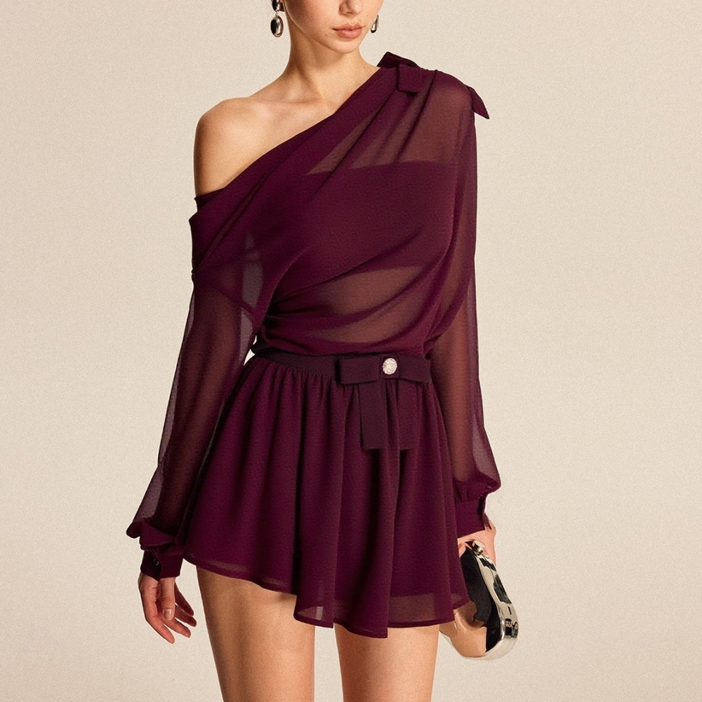 Burgundy Top/blouse And Skirt/skort. NWOT